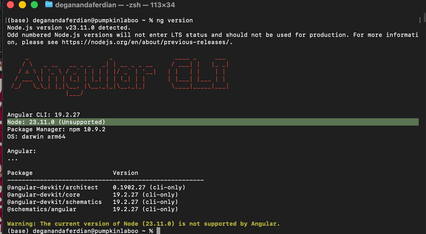 Failure angular-cli installation result