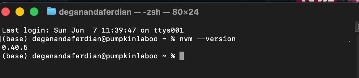 Check nvm installation status via terminal