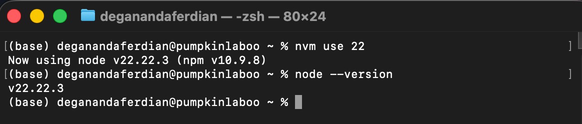 Check local nodejs version on NVM and globally