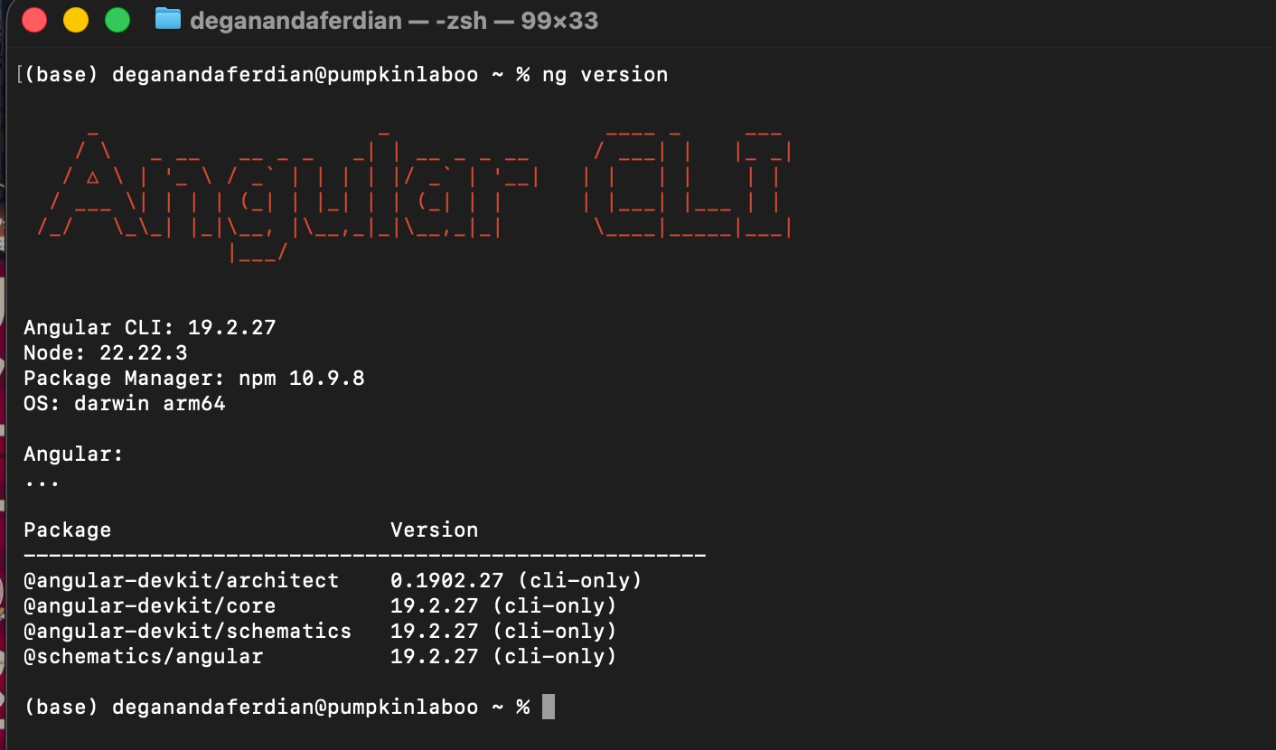 Successfull angular-cli installation result