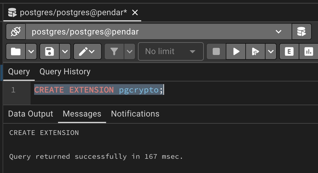 Pgcrypto extension for postgresql has been installed as the create extention command not returning error