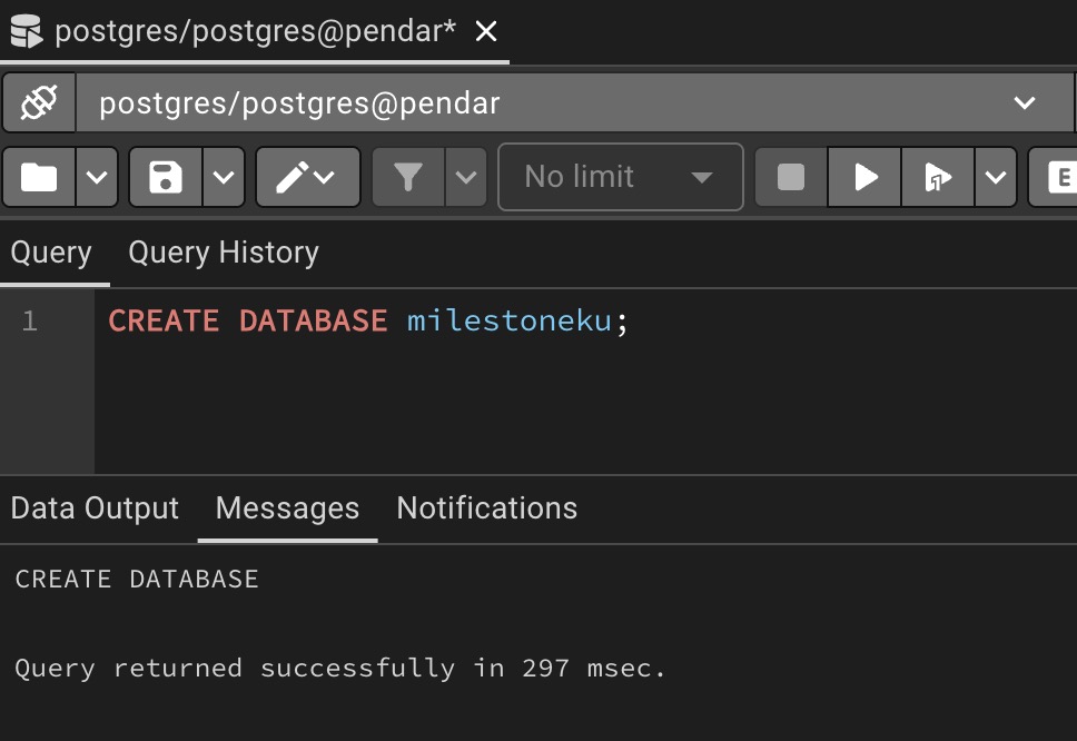 Databse is successfully created