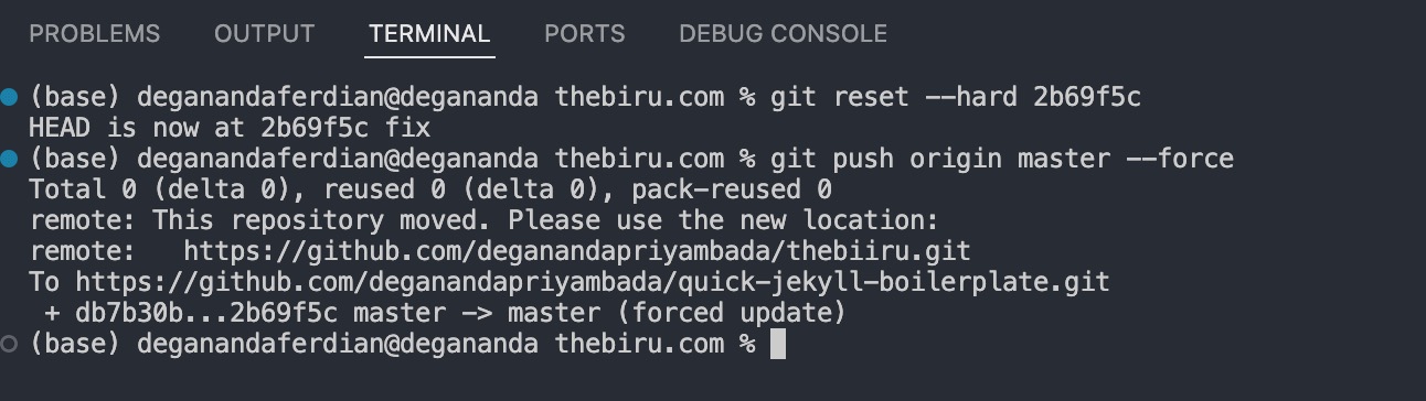 commit has been reversed