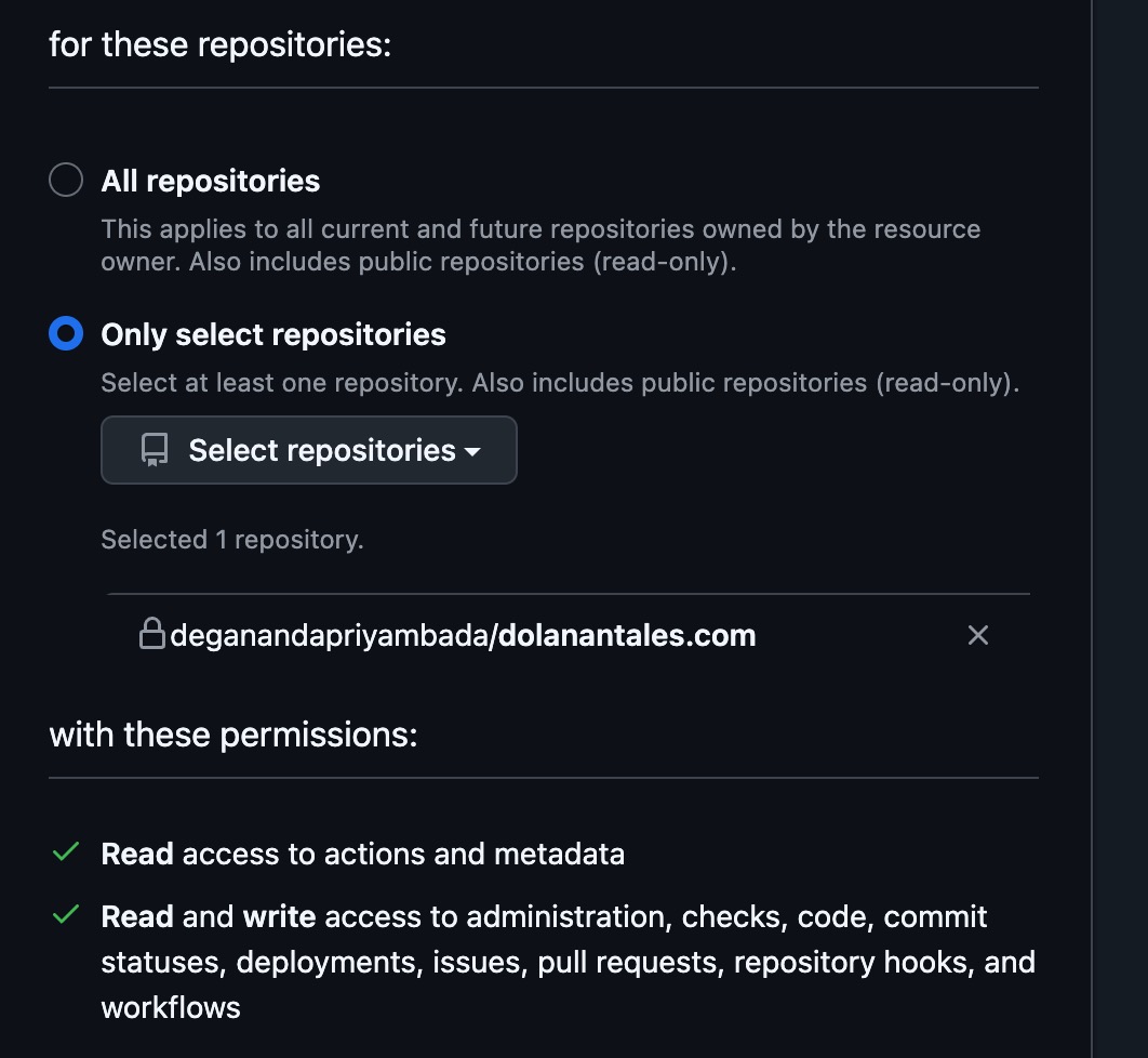 Select specific jekyll project repository