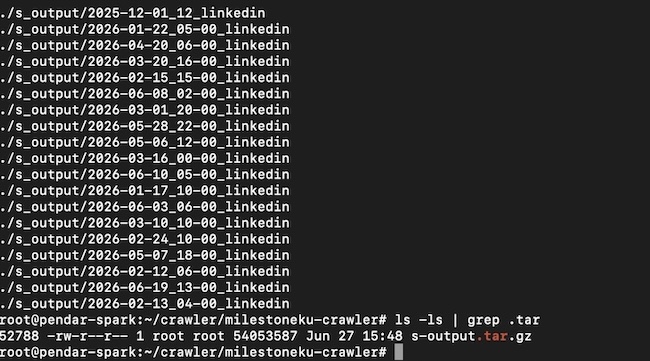 archiving of s_output folder is succeed